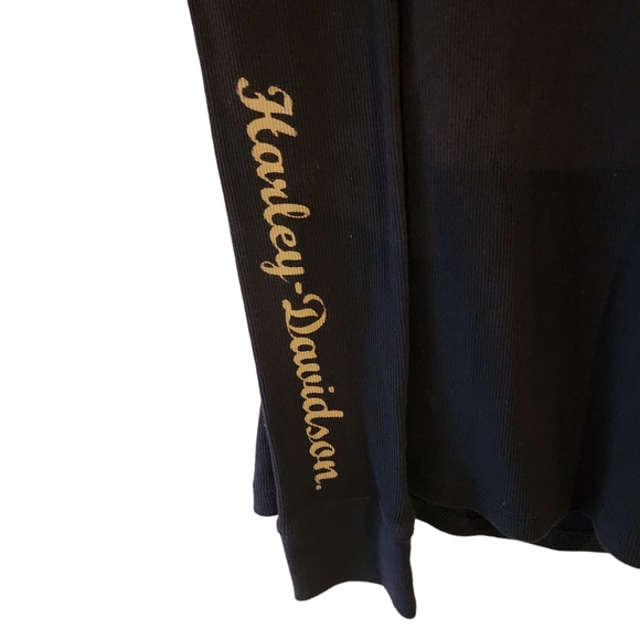 Harley Davidson Black Long Sleeve Thermal Tee - Picture 2 of 5